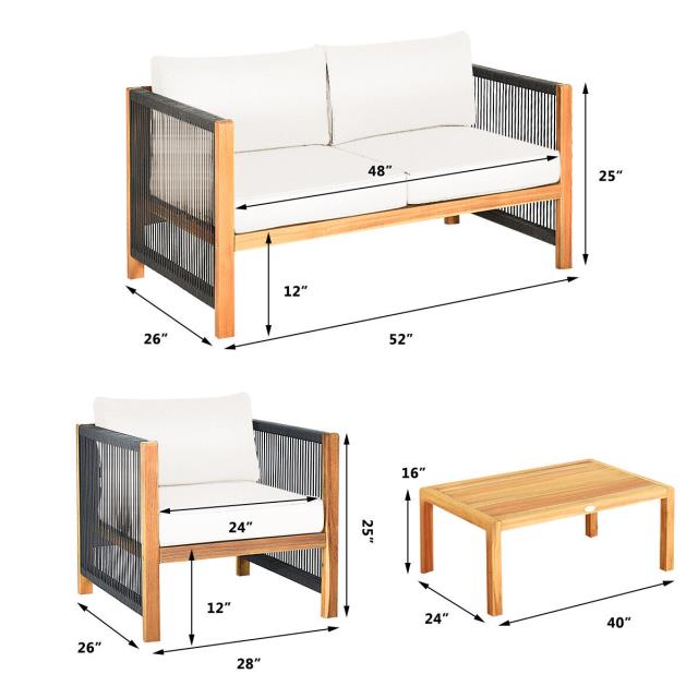 Where to find Patio Joy Wooden Patio Furniture w Rope in Fresno