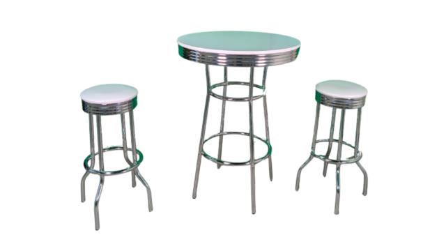Rental store for White   Chrome Round Cocktail Table Set in Fresno CA
