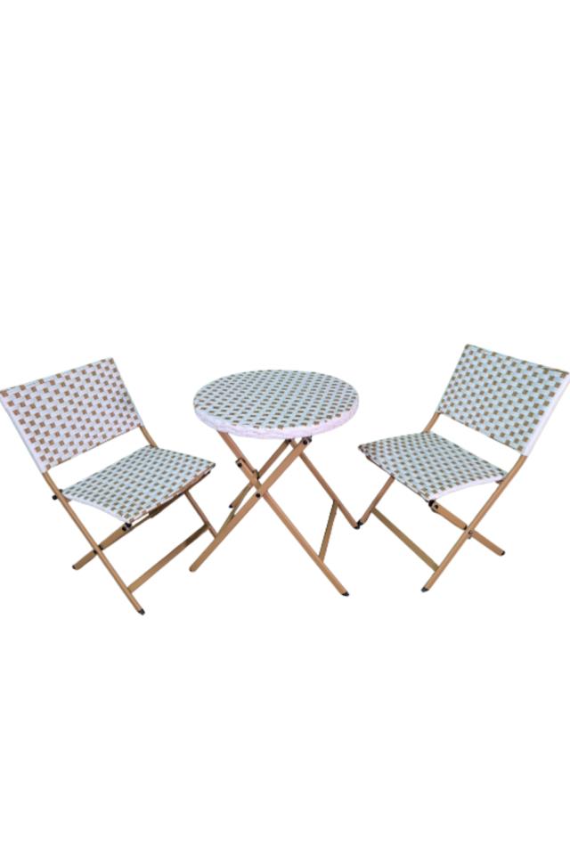 Rental store for Bistro, White   Tan Wicker Set in Fresno CA